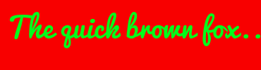 Image with Font Color 00FC1B and Background Color F80000